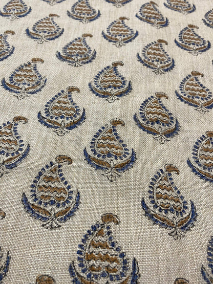 58" inches Indian Hand Block Print Fabric, Indian Linen Fabric, Block Print Fabric, Designer Floral Printing Fabric, Upholstery fabric,