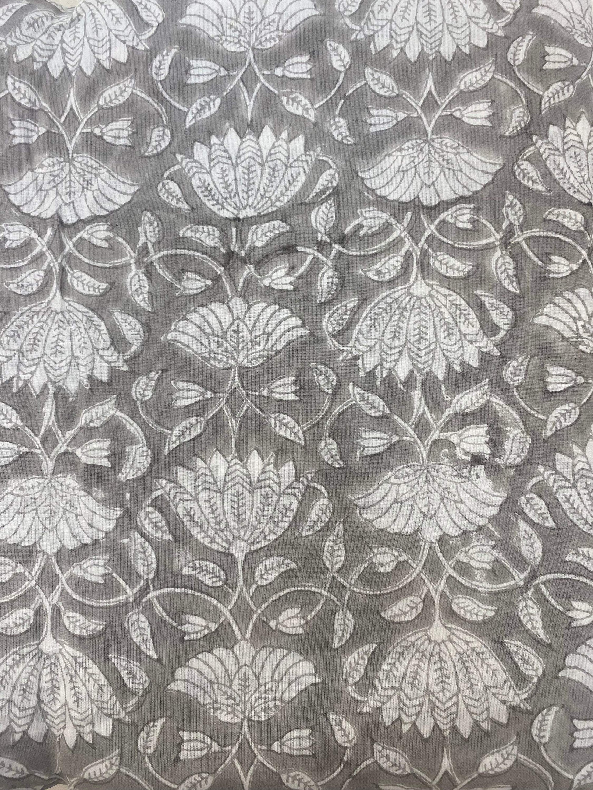 Indian Cotton Block Print Fabric by the Yard -Sewing and Quilting Fabric - Maple Village Lane