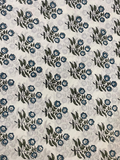 Indian Cotton Block Print Fabric by the Yard -Sewing and Quilting Fabric - Maple Village Lane