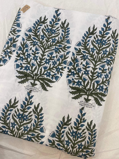 floral print cotton fabric block print fabric dress Vegetable dyed Indian fabric robe fabric by yard womens clothing Sewing Fabric, - Maple Village Lane