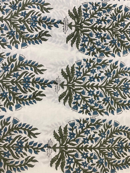 floral print cotton fabric block print fabric dress Vegetable dyed Indian fabric robe fabric by yard womens clothing Sewing Fabric, - Maple Village Lane