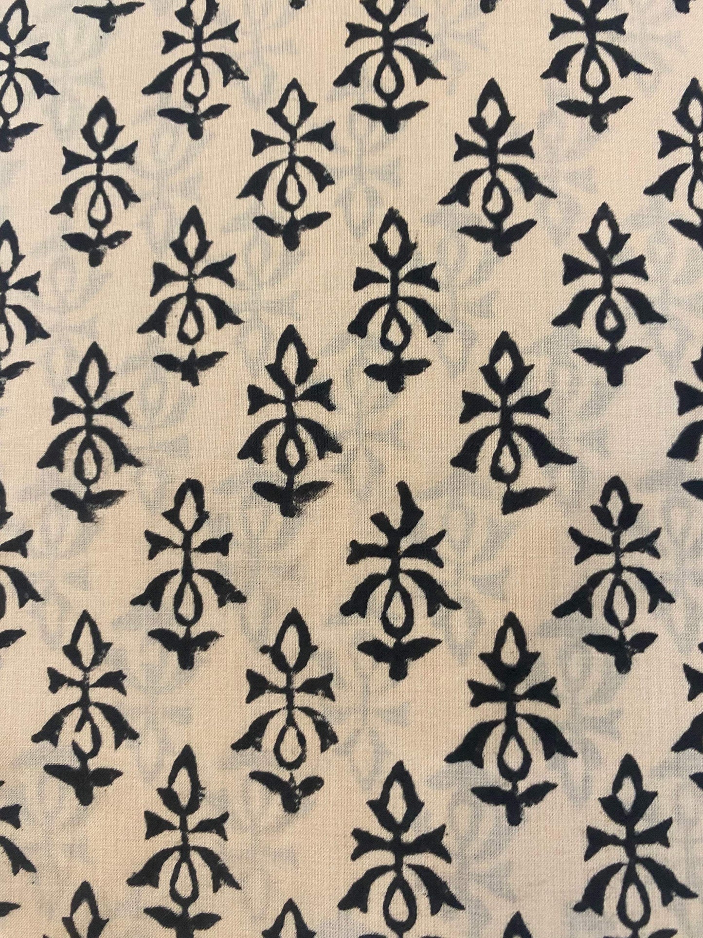 Indian Cotton Block Print Fabric by the Yard -Sewing and Quilting Fabric - Maple Village Lane