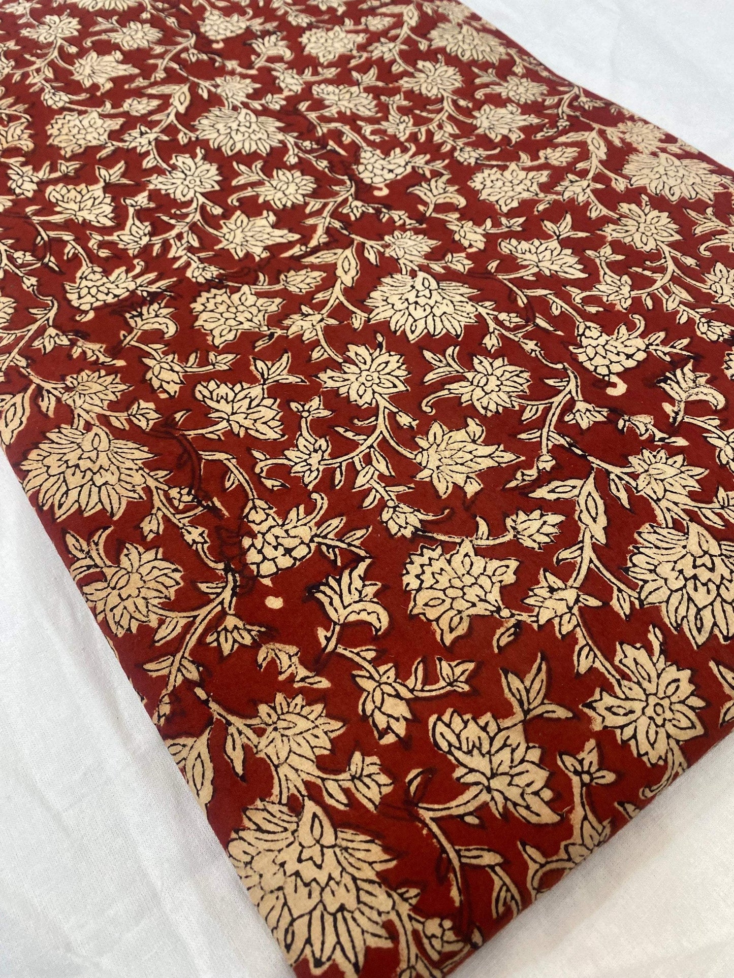 Indian Cotton Block Print Fabric by the Yard -Sewing and Quilting Fabric - Maple Village Lane