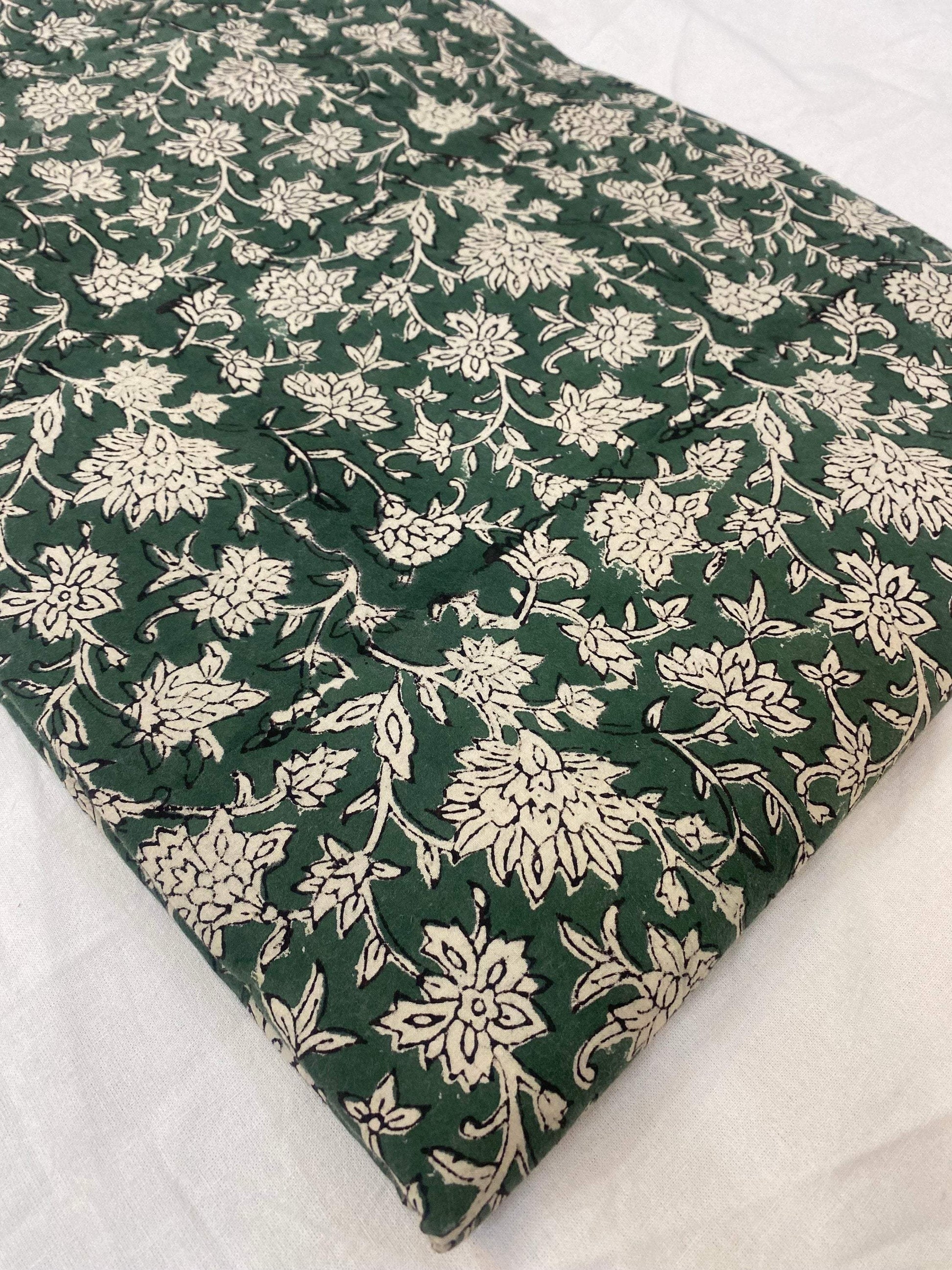 Indian Cotton Block Print Fabric by the Yard -Sewing and Quilting Fabric - Maple Village Lane