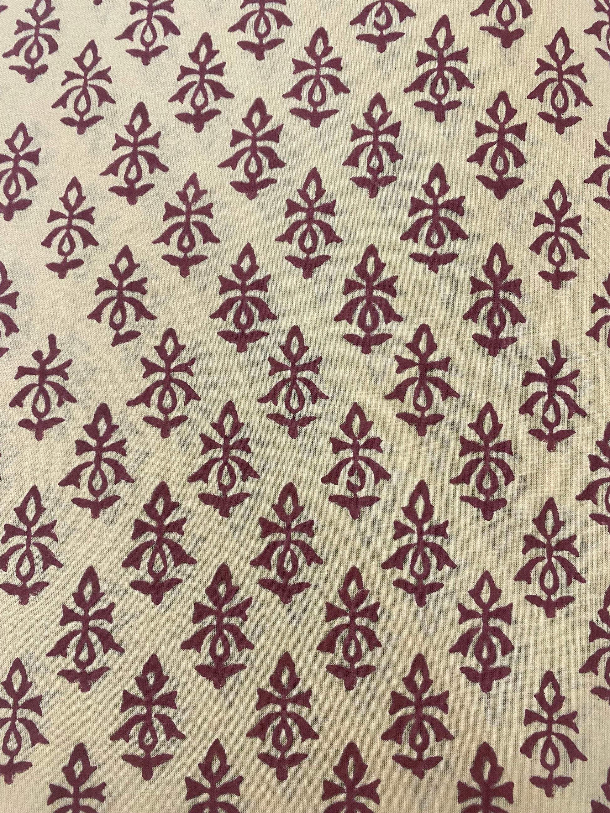 Hand block print, floral print, soft cotton fabric, Fabric modern floral fabric Indian print fabric womens dress fabric, Home Decor Fabric, - Maple Village Lane