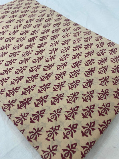 Hand block print, floral print, soft cotton fabric, Fabric modern floral fabric Indian print fabric womens dress fabric, Home Decor Fabric, - Maple Village Lane