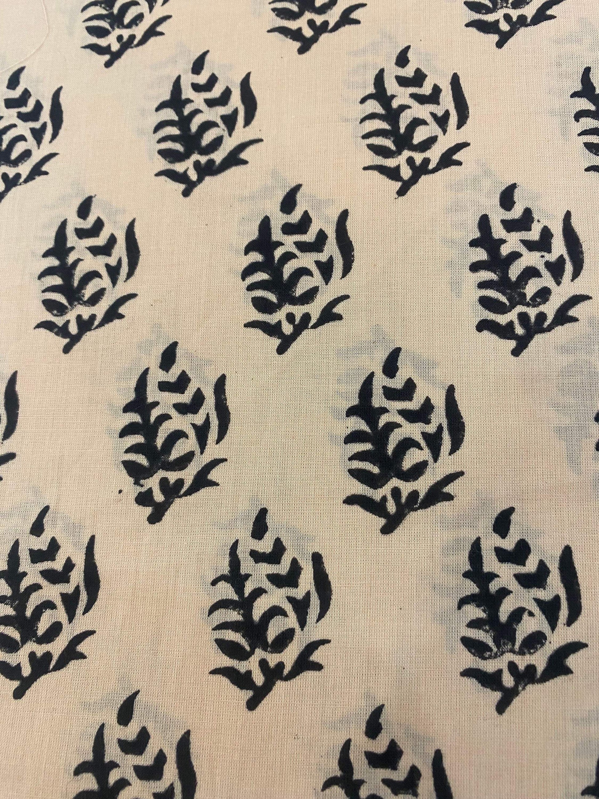 Hand block print, floral print, soft cotton fabric, Fabric modern floral fabric Indian print fabric womens dress fabric, Home Decor Fabric, - Maple Village Lane