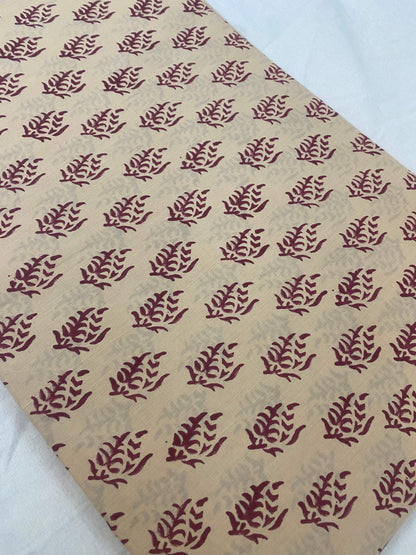 Hand block print, floral print, soft cotton fabric, Fabric modern floral fabric Indian print fabric womens dress fabric, Home Decor Fabric, - Maple Village Lane