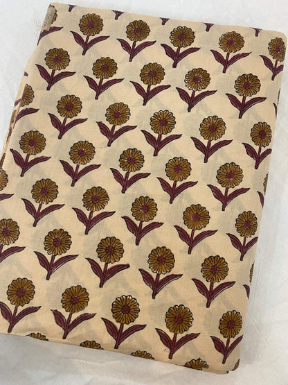 Hand block print, floral print, soft cotton fabric, Fabric modern floral fabric Indian print fabric womens dress fabric, Home Decor Fabric, - Maple Village Lane