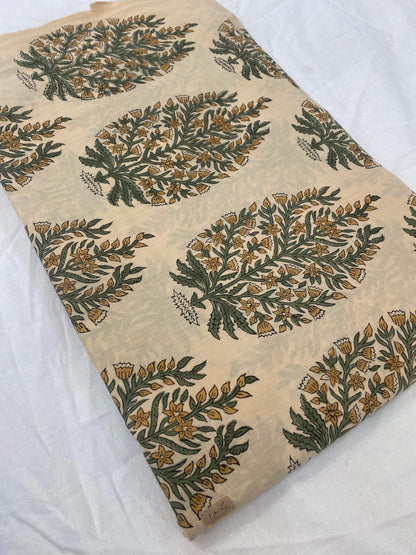 Hand block print, floral print, soft cotton fabric, Fabric modern floral fabric Indian print fabric womens dress fabric, Home Decor Fabric, - Maple Village Lane