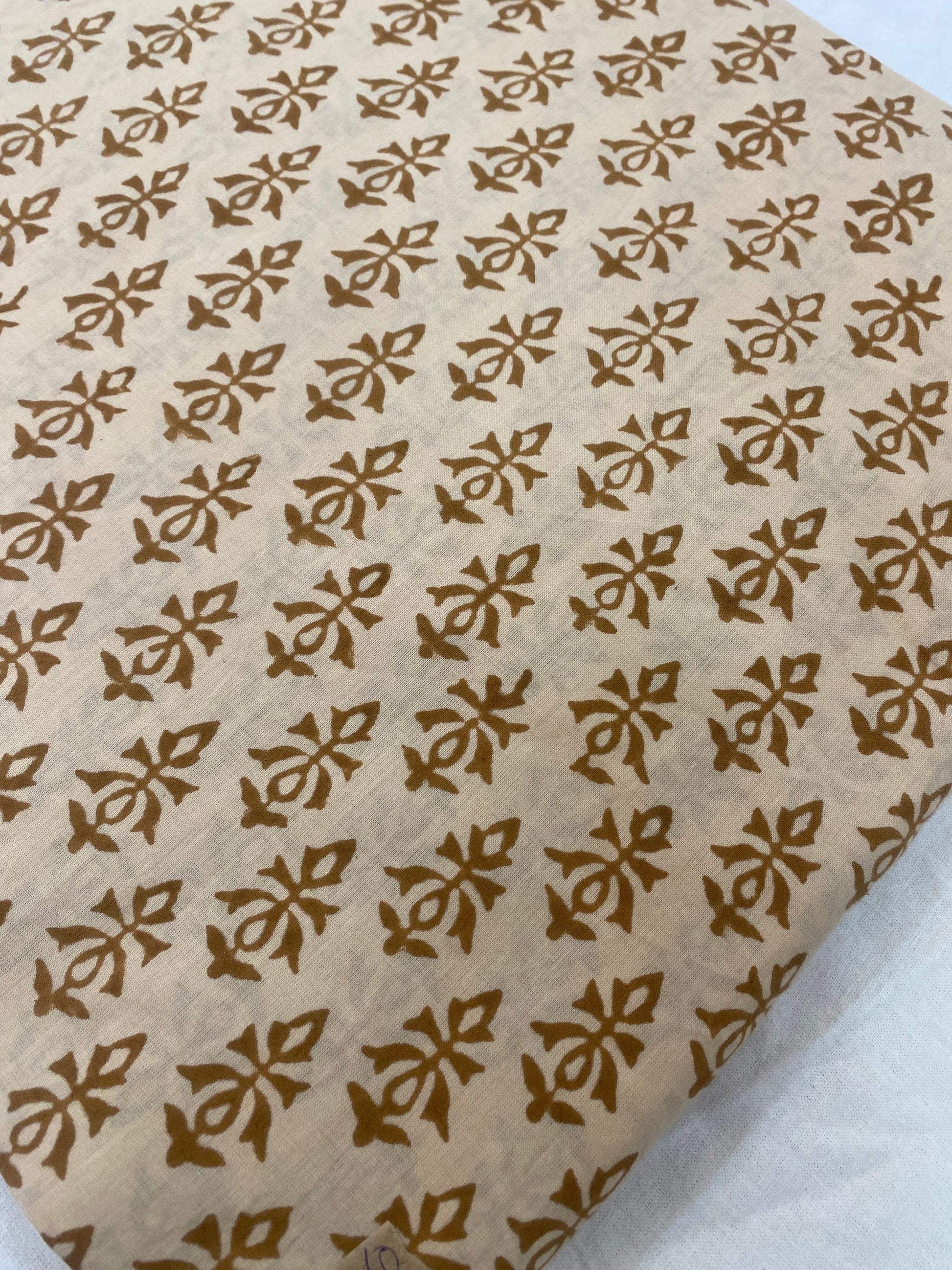 Hand block print, floral print, soft cotton fabric, Fabric modern floral fabric Indian print fabric womens dress fabric, Home Decor Fabric, - Maple Village Lane