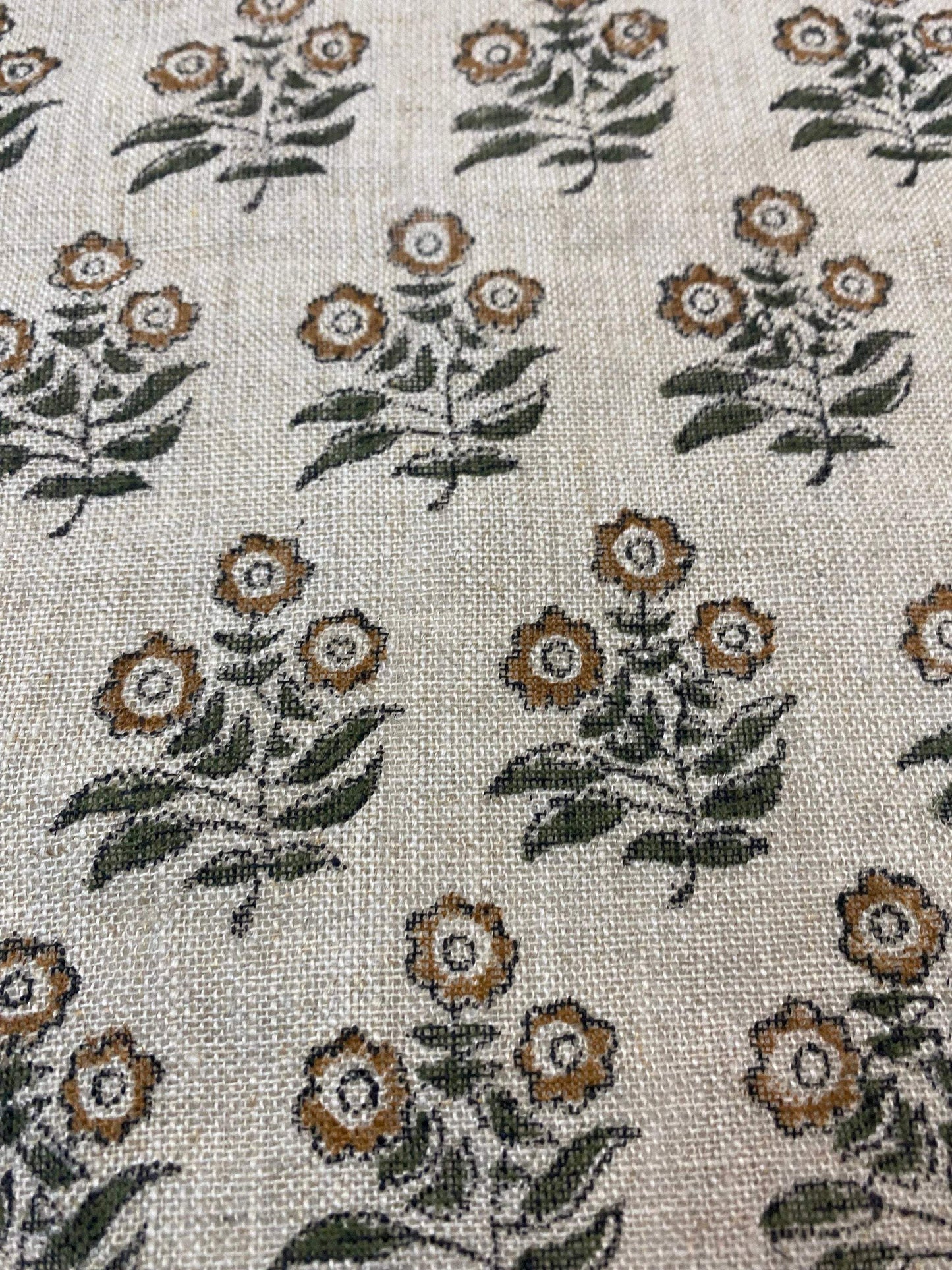 58" inches Indian Hand Block Print Fabric, Indian Linen Fabric, Block Print Fabric, Designer Floral Printing Fabric, Upholstery fabric,