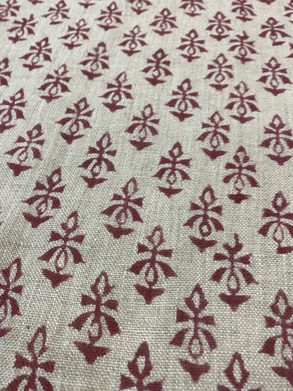 Linen fabric, Fabric by yard, Hand printed fabric, Block Print Fabric, Indian Fabric