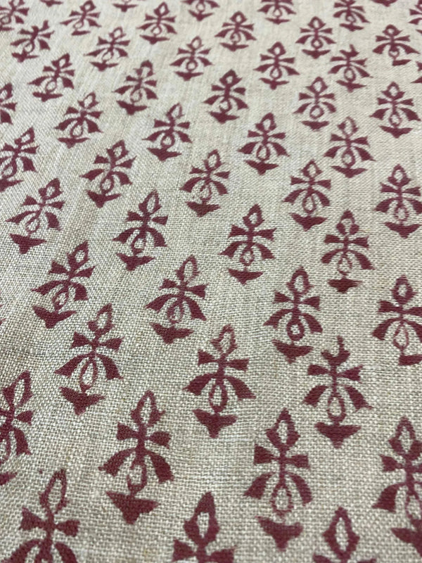 Otis Hand Block Print Linen Fabric