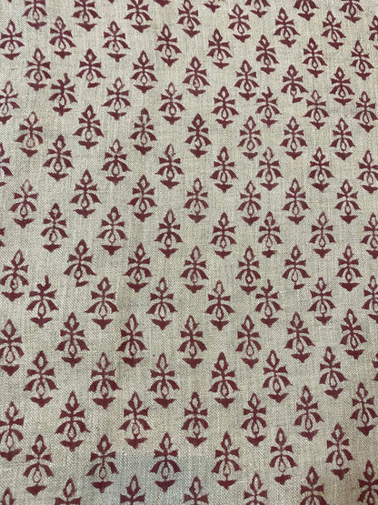 58" inches Indian Hand Block Print Fabric, Indian Linen Fabric, Block Print Fabric, Designer Floral Printing Fabric, Upholstery fabric,