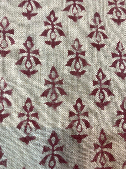 58" inches Indian Hand Block Print Fabric, Indian Linen Fabric, Block Print Fabric, Designer Floral Printing Fabric, Upholstery fabric,