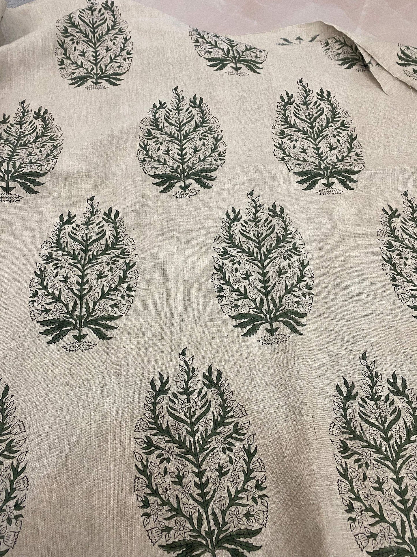 58" inches Indian Hand Block Print Fabric, Indian Linen Fabric, Block Print Fabric, Designer Floral Printing Fabric, Upholstery fabric,