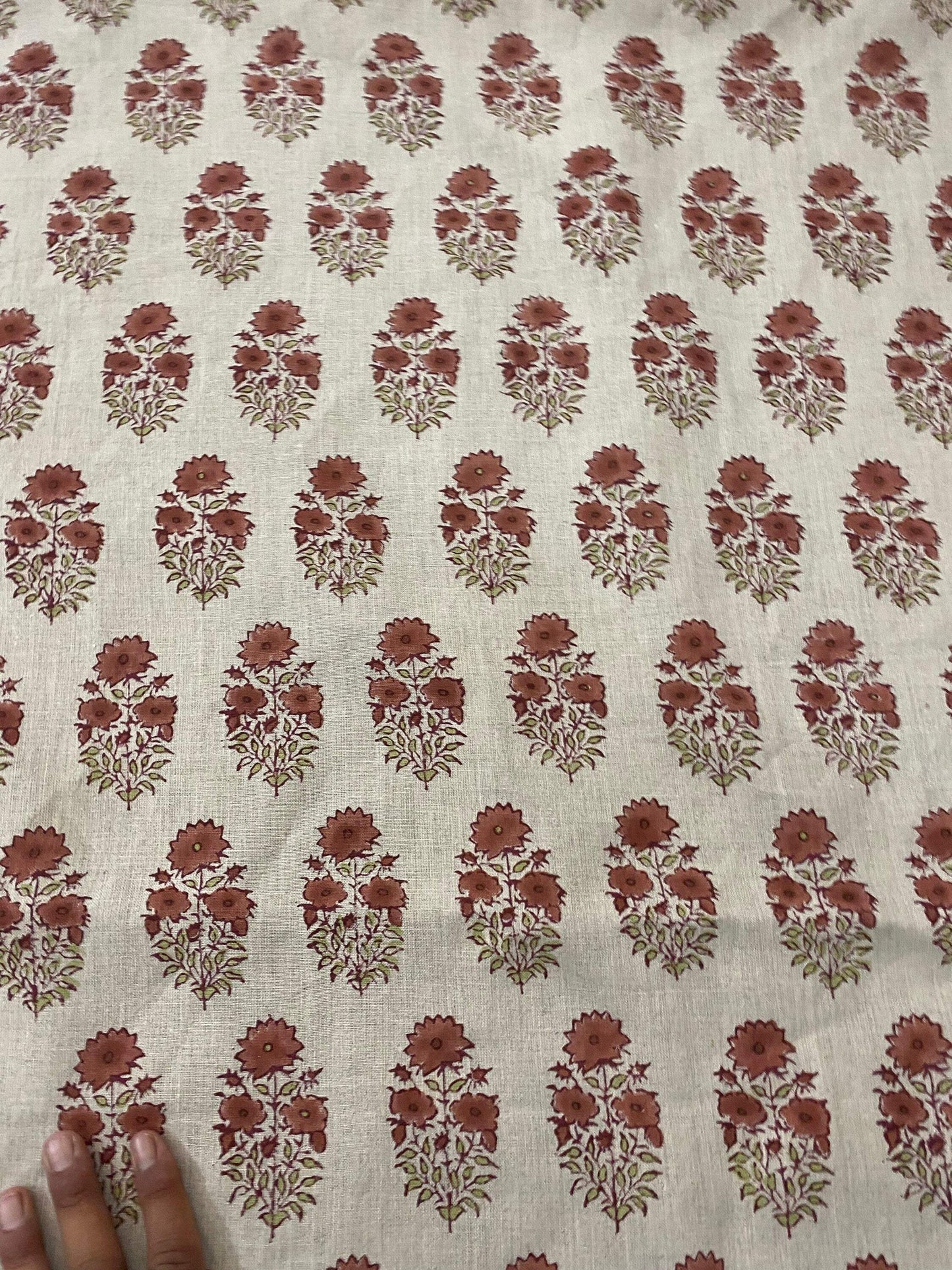 58" inches Indian Hand Block Print Fabric, Indian Linen Fabric, Block Print Fabric, Designer Floral Printing Fabric, Upholstery fabric,