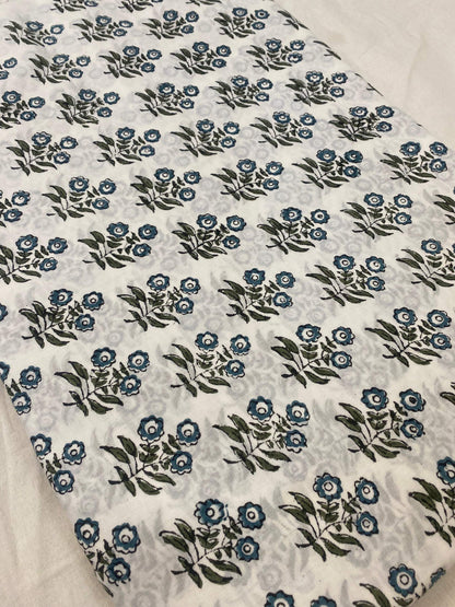 Indian Cotton Block Print Fabric by the Yard -Sewing and Quilting Fabric - Maple Village Lane