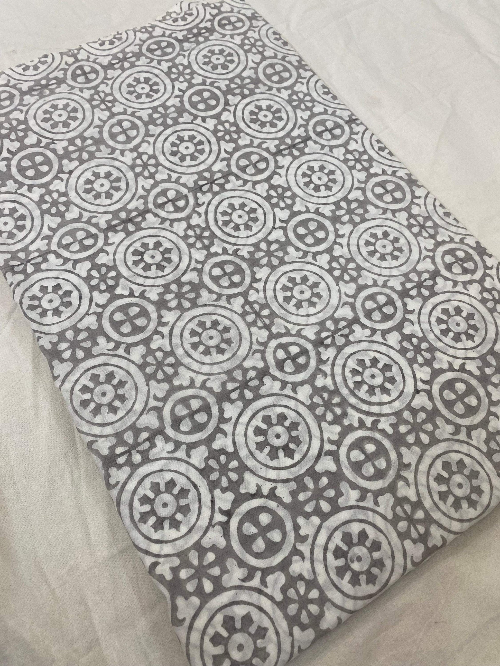 Floral print cotton fabric block print fabric dress Vegetable dyed Indian fabric robe fabric by yard women's clothing, Sewing Fabric - Maple Village Lane