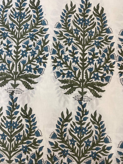 floral print cotton fabric block print fabric dress Vegetable dyed Indian fabric robe fabric by yard womens clothing Sewing Fabric, - Maple Village Lane