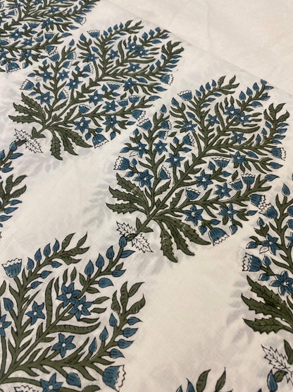 floral print cotton fabric block print fabric dress Vegetable dyed Indian fabric robe fabric by yard womens clothing Sewing Fabric, - Maple Village Lane