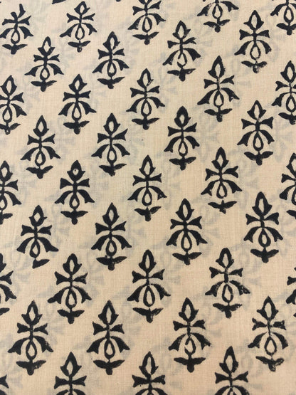 Indian Cotton Block Print Fabric by the Yard -Sewing and Quilting Fabric - Maple Village Lane