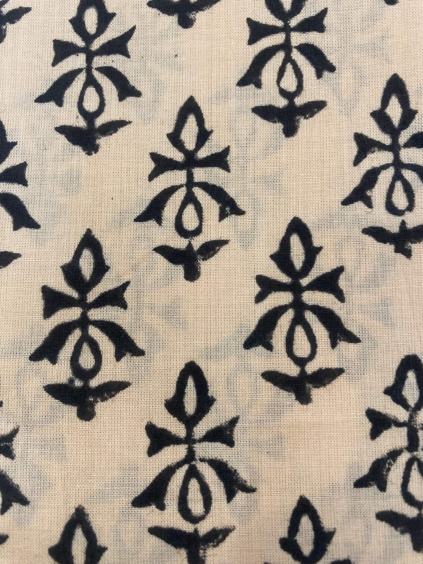 Indian Cotton Block Print Fabric by the Yard -Sewing and Quilting Fabric - Maple Village Lane