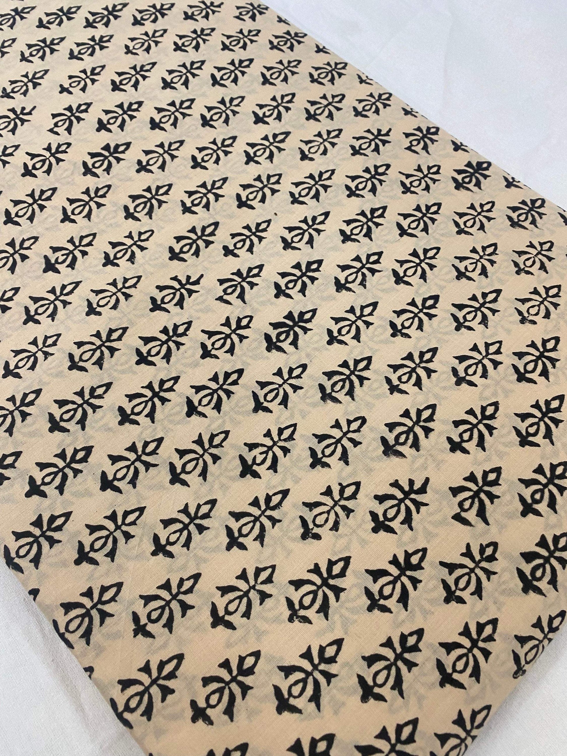 Indian Cotton Block Print Fabric by the Yard -Sewing and Quilting Fabric - Maple Village Lane