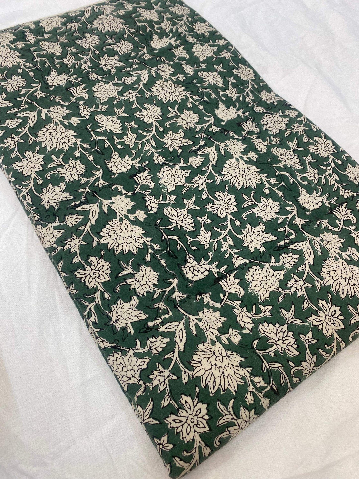 Indian Cotton Block Print Fabric by the Yard -Sewing and Quilting Fabric - Maple Village Lane