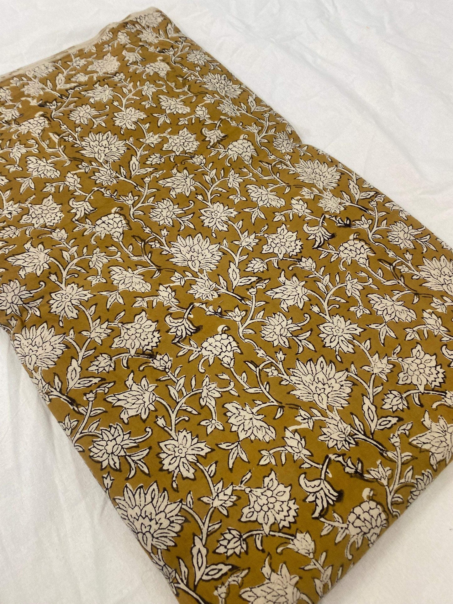 Indian Cotton Block Print Fabric by the Yard -Sewing and Quilting Fabric - Maple Village Lane