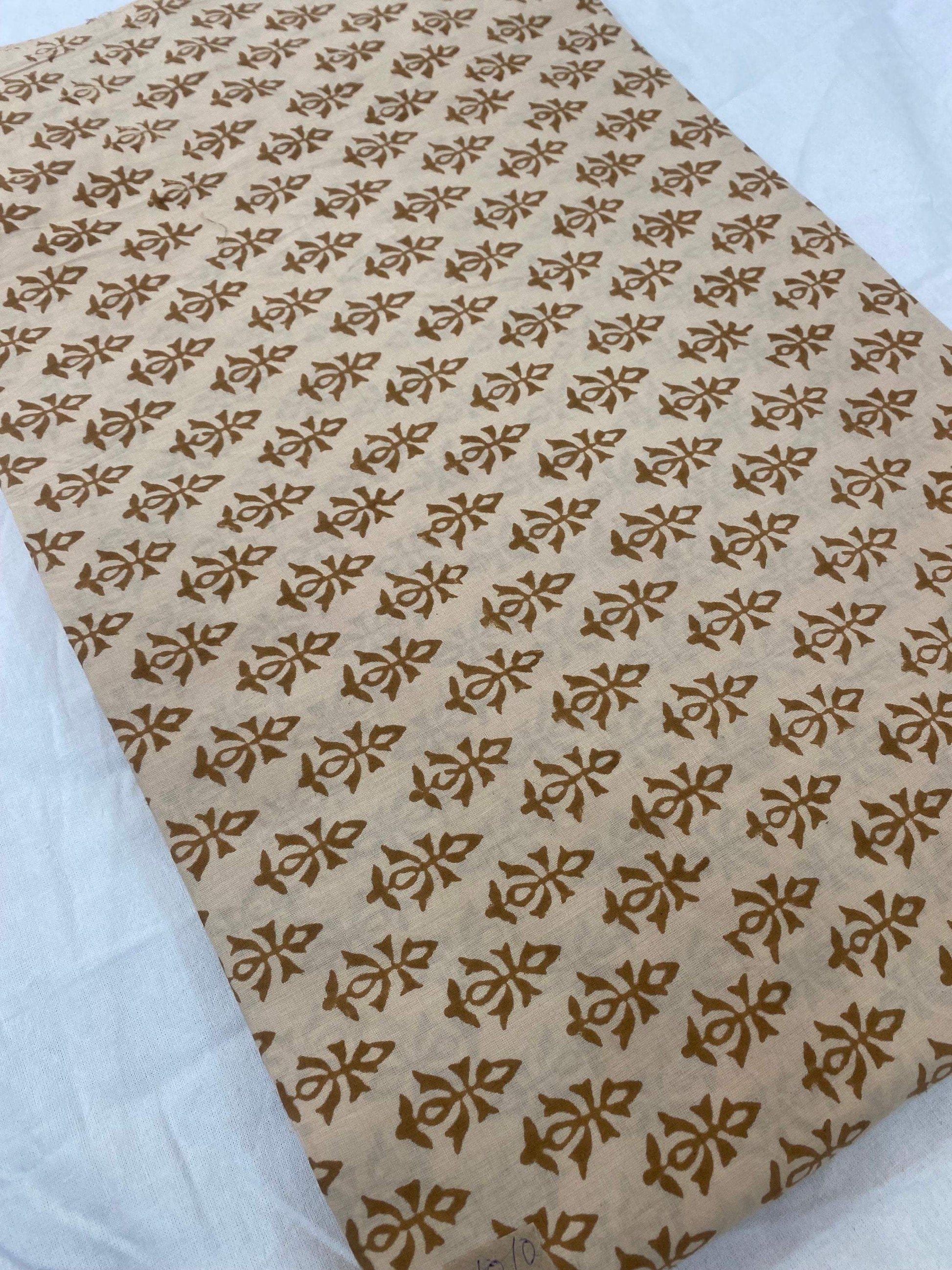 Hand block print, floral print, soft cotton fabric, Fabric modern floral fabric Indian print fabric womens dress fabric, Home Decor Fabric, - Maple Village Lane