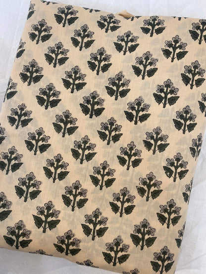 Hand block print, floral print, soft cotton fabric, Fabric modern floral fabric Indian print fabric womens dress fabric, Home Decor Fabric, - Maple Village Lane