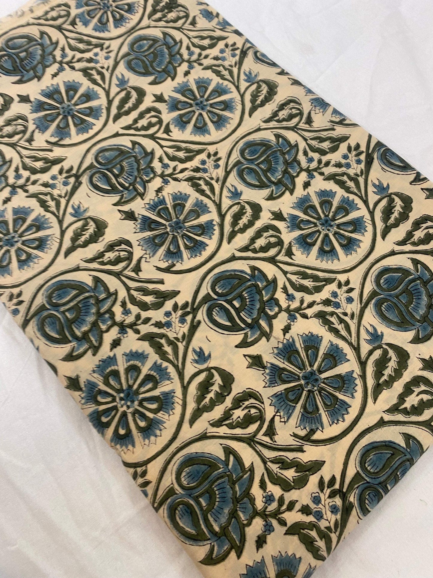 Hand block print, floral print, soft cotton fabric, Fabric modern floral fabric Indian print fabric womens dress fabric, Home Decor Fabric, - Maple Village Lane