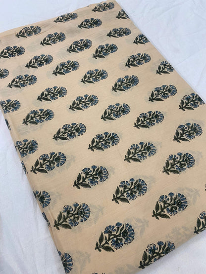 Hand block print, floral print, soft cotton fabric, Fabric modern floral fabric Indian print fabric womens dress fabric, Home Decor Fabric, - Maple Village Lane