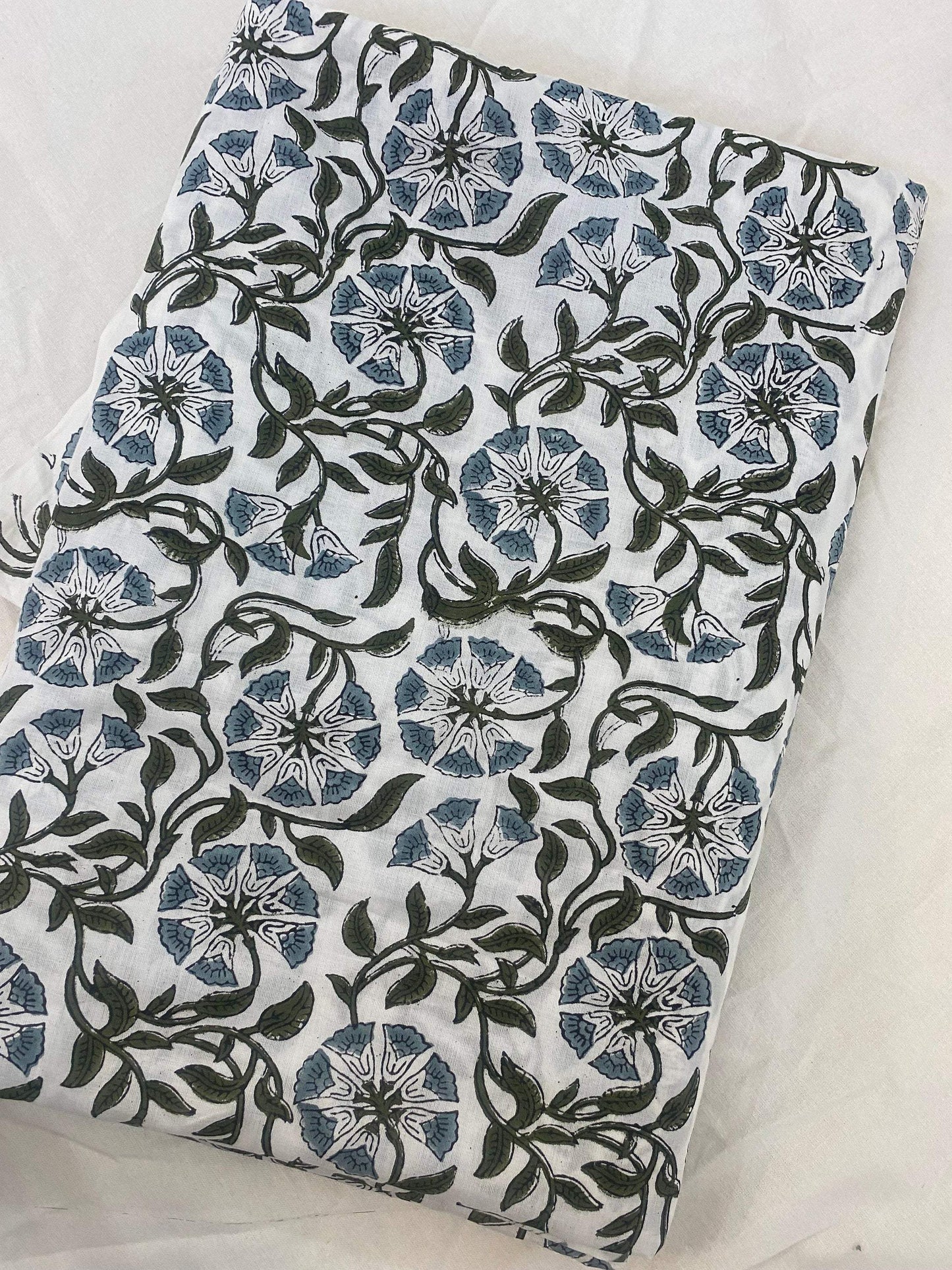 Floral print cotton fabric block print fabric dress Vegetable dyed Indian fabric robe fabric by yard women's clothing, Sewing Fabric - Maple Village Lane