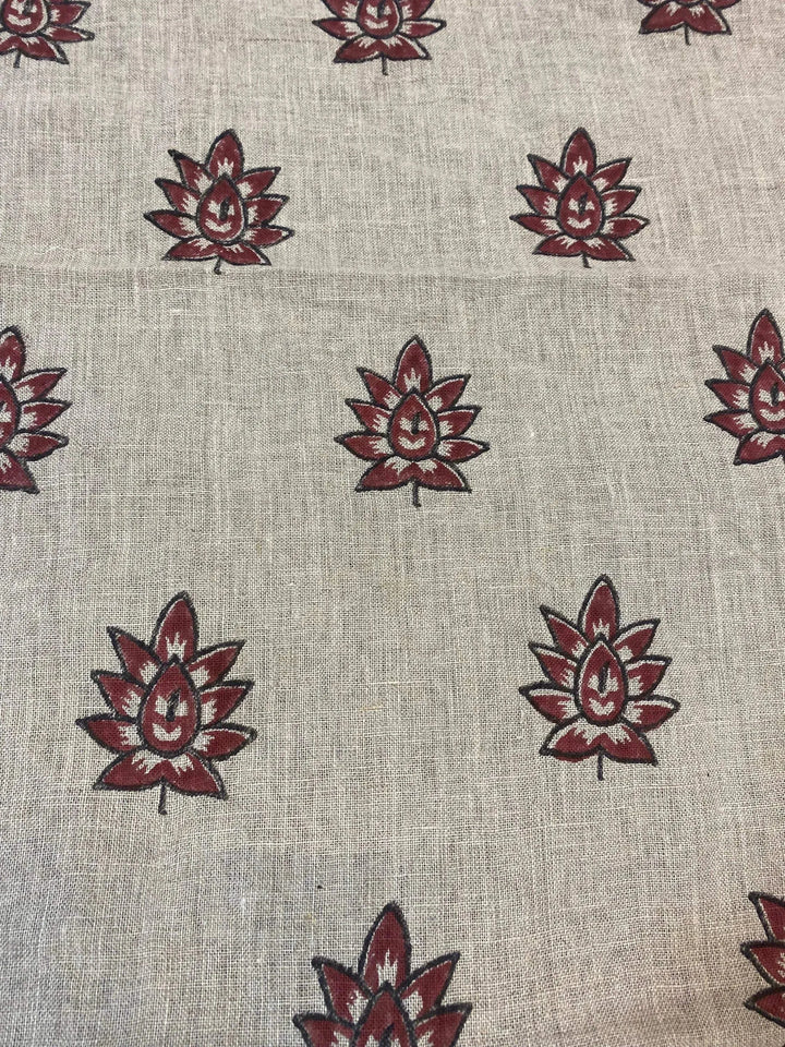 58" inches Indian Hand Block Print Fabric, Indian Linen Fabric, Block Print Fabric, Designer Floral Printing Fabric, Upholstery fabric, - Maple Village Lane