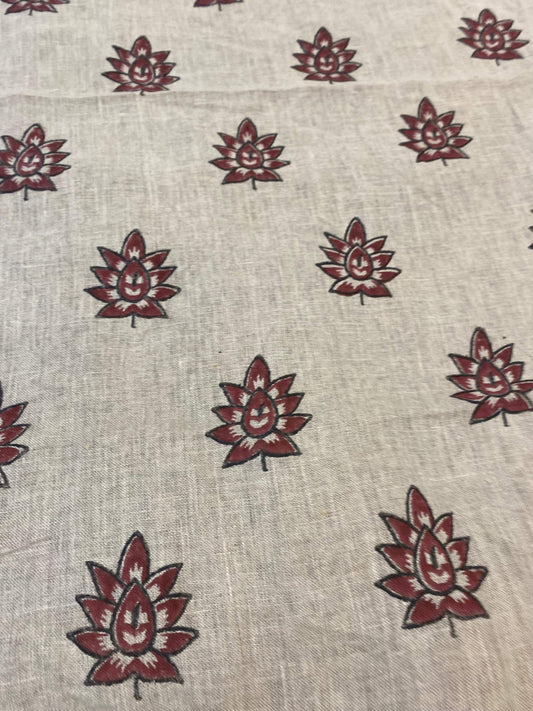 Linen fabric, Fabric by yard, Hand printed fabric, Block Print Fabric, Indian Fabric