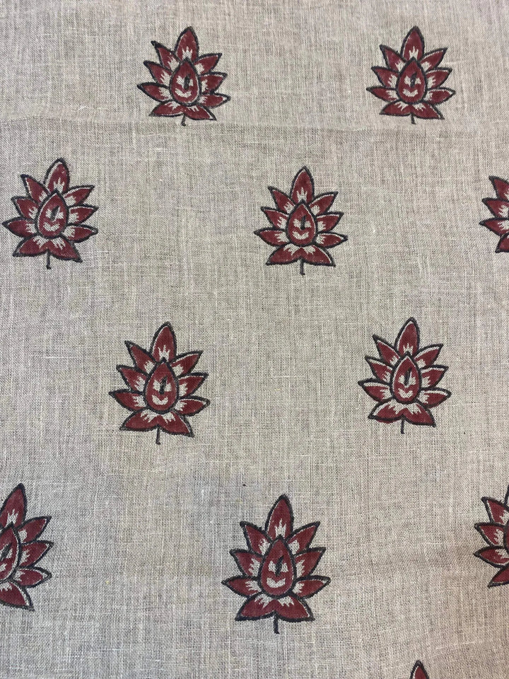 58" inches Indian Hand Block Print Fabric, Indian Linen Fabric, Block Print Fabric, Designer Floral Printing Fabric, Upholstery fabric, - Maple Village Lane