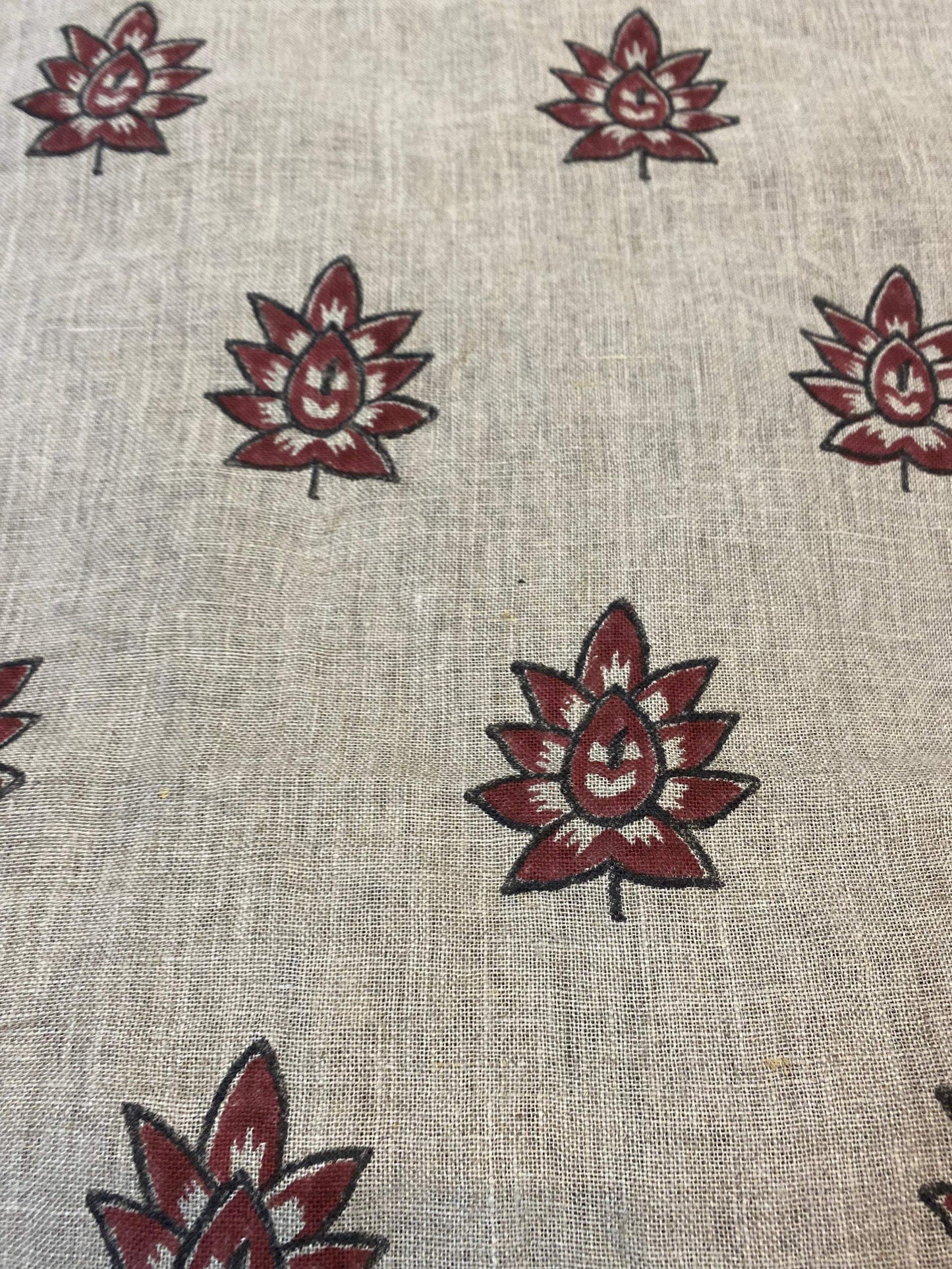 58" inches Indian Hand Block Print Fabric, Indian Linen Fabric, Block Print Fabric, Designer Floral Printing Fabric, Upholstery fabric,