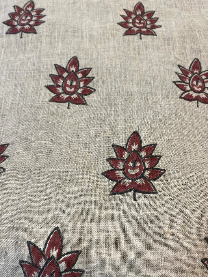 58" inches Indian Hand Block Print Fabric, Indian Linen Fabric, Block Print Fabric, Designer Floral Printing Fabric, Upholstery fabric, - Maple Village Lane