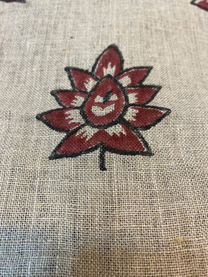 58" inches Indian Hand Block Print Fabric, Indian Linen Fabric, Block Print Fabric, Designer Floral Printing Fabric, Upholstery fabric, - Maple Village Lane