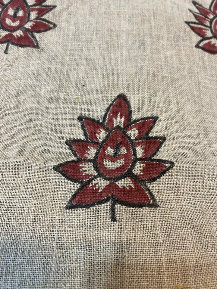58" inches Indian Hand Block Print Fabric, Indian Linen Fabric, Block Print Fabric, Designer Floral Printing Fabric, Upholstery fabric, - Maple Village Lane