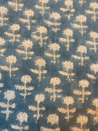 BUTTERFLY || Hand Block Printed Linen Fabric , Home Decor Best Linen Fabric for decor, pillows ,upholstery, curtain Fabric , Chair Fabric - Maple Village Lane