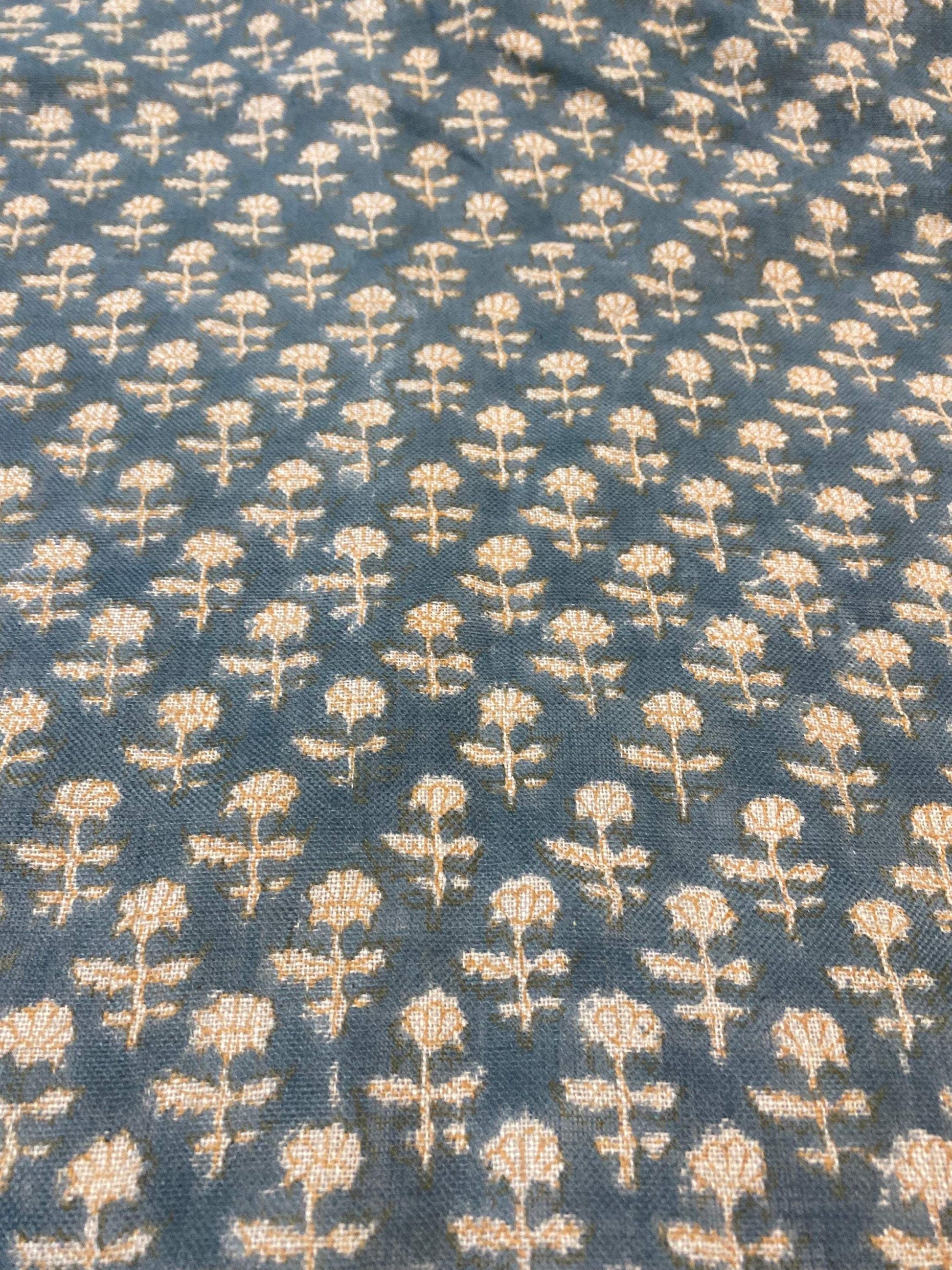 BUTTERFLY || Hand Block Printed Linen Fabric , Home Decor Best Linen Fabric for decor, pillows ,upholstery, curtain Fabric , Chair Fabric - Maple Village Lane