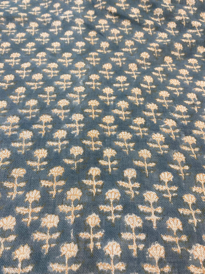 BUTTERFLY || Hand Block Printed Linen Fabric , Home Decor Best Linen Fabric for decor, pillows ,upholstery, curtain Fabric , Chair Fabric - Maple Village Lane