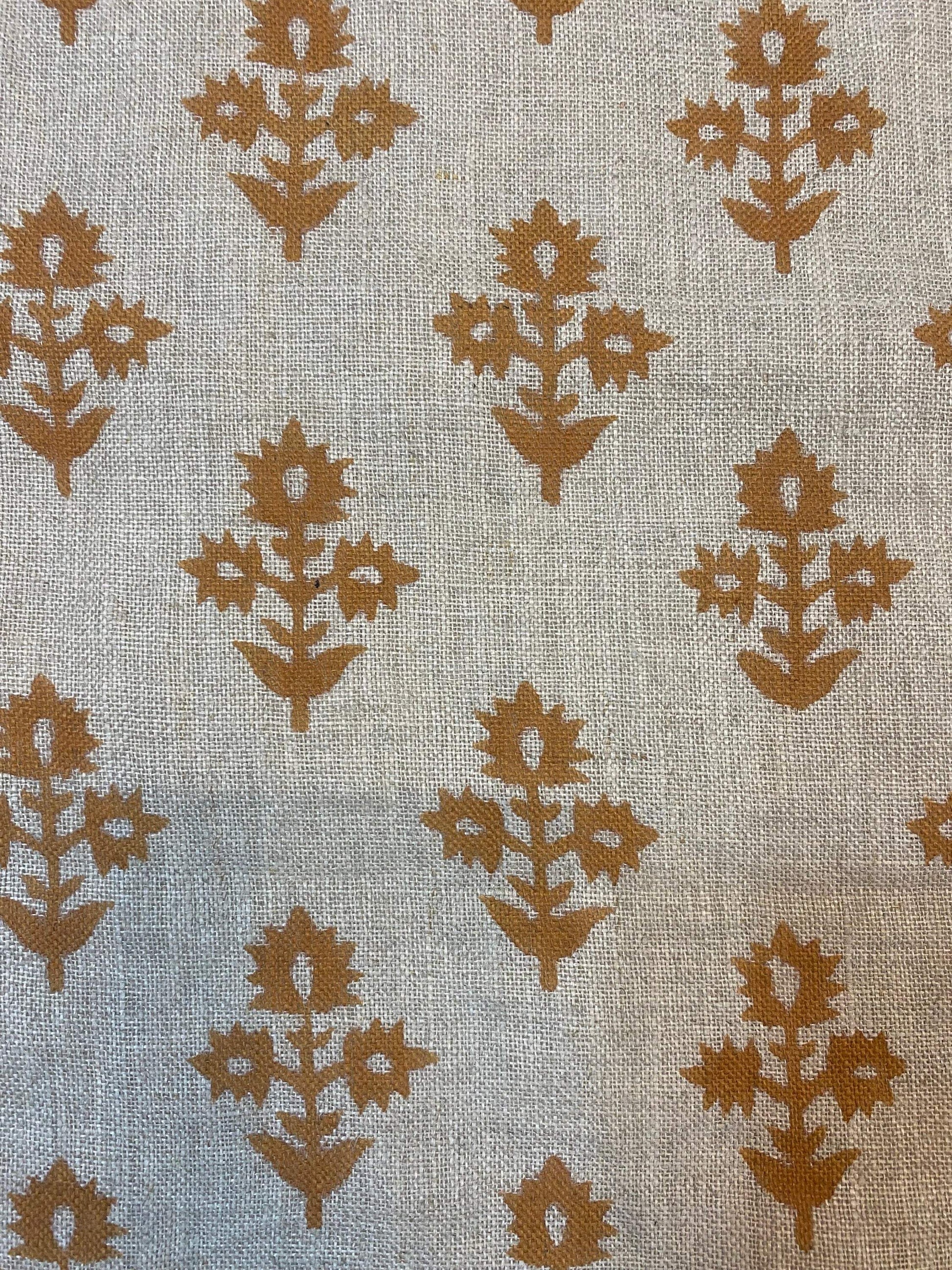 CHOLLEE || Hand Block Printed Linen Fabric , Home Decor Best Linen Fabric for decor, pillows ,upholstery, curtain Fabric , Chair Fabric Use - Maple Village Lane