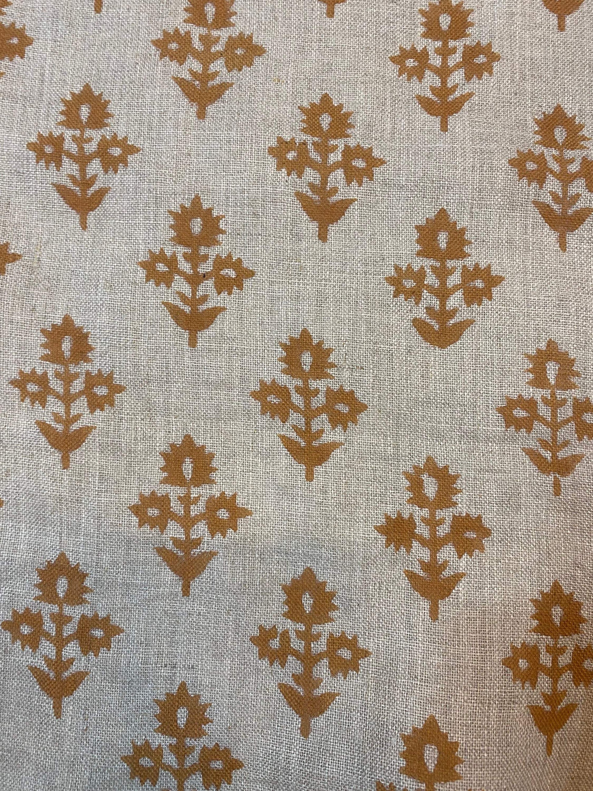 CHOLLEE || Hand Block Printed Linen Fabric , Home Decor Best Linen Fabric for decor, pillows ,upholstery, curtain Fabric , Chair Fabric Use - Maple Village Lane