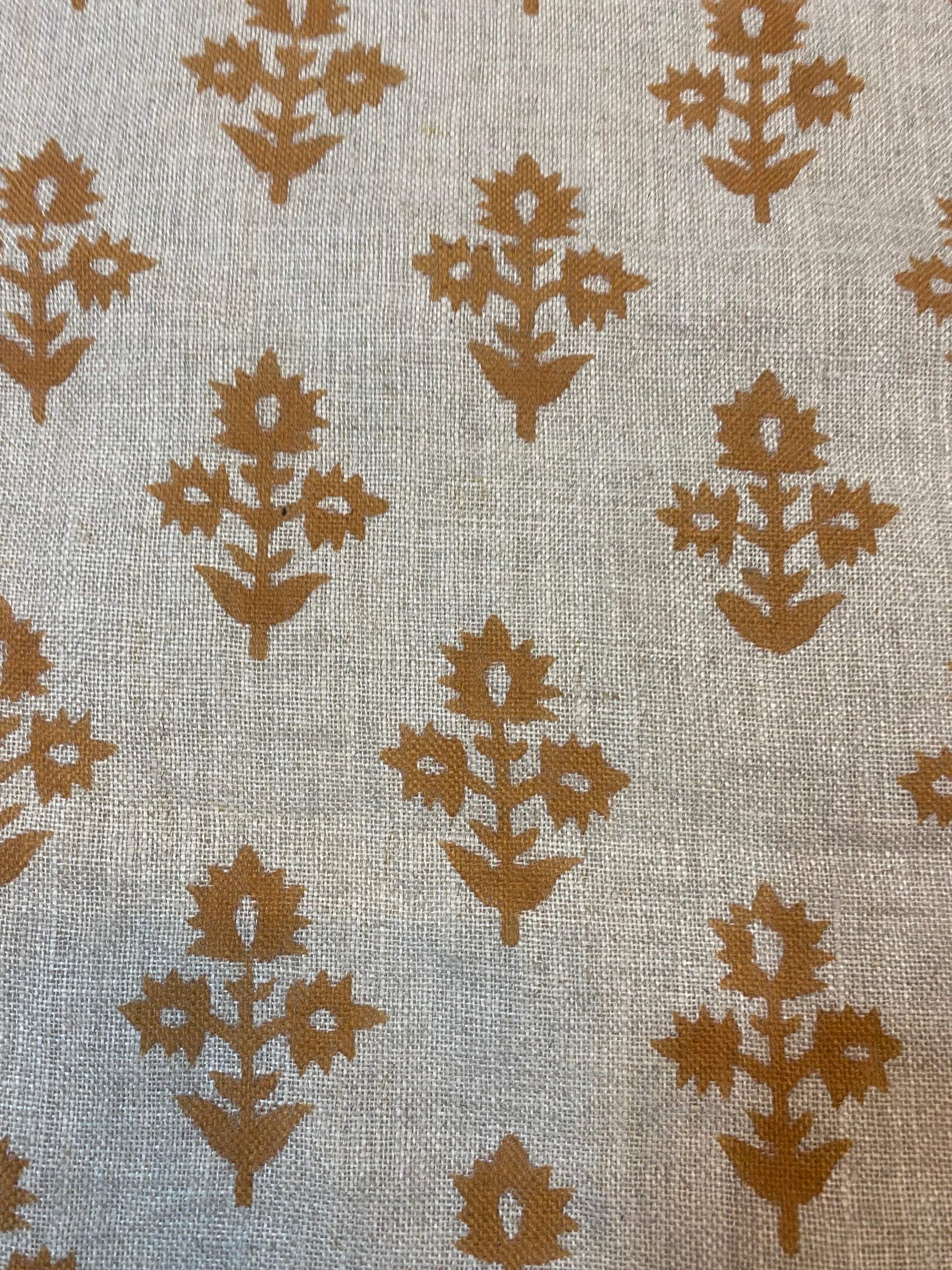 CHOLLEE || Hand Block Printed Linen Fabric , Home Decor Best Linen Fabric for decor, pillows ,upholstery, curtain Fabric , Chair Fabric Use - Maple Village Lane