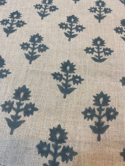 CHOLLE || Hand Block Printed Linen Fabric , Home Decor Best Linen Fabric for decor, pillows ,upholstery, curtain Fabric , Chair Fabric USE - Maple Village Lane